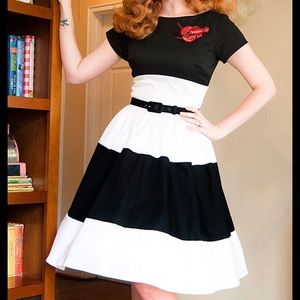 Pinup Girl Clothing Amanda Dress Black/white